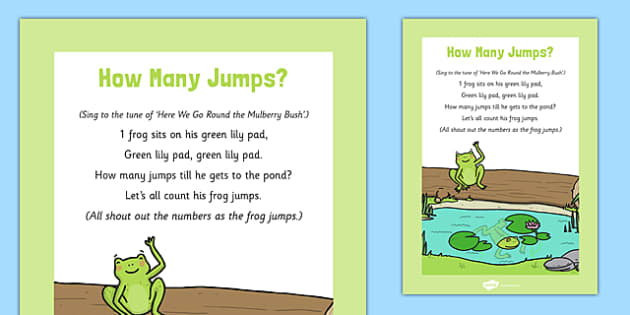How Many Jumps Frog Rhyme Sheet (l'enseignant a fait)