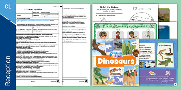 EYFS Dinosaur Vocabulary Adult Input Plan and Resource Pack