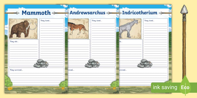 Prehistoric Beasts Fact File Worksheets (teacher made)