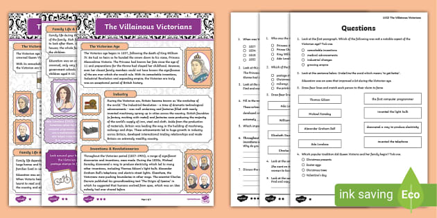 LKS2 The Victorians Differentiated Reading Comprehension