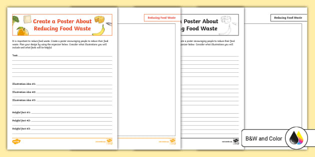 Food Waste Poster and Activity Sheet for Kids | Twinkl USA