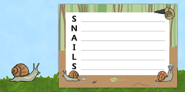 Snails Acrostic Poem (teacher made) - Twinkl