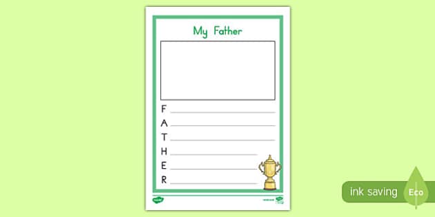 Australia Father's Day Illustrated Acrostic Poem-Australia