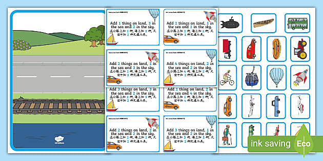 Transport Themed Sorting Cards English Mandarin Chinese Transport Themed Sorting Cards English Mandarin Chinese