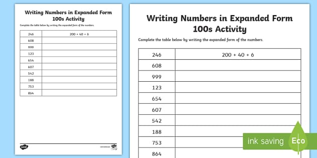 writing numbers in expanded form 1000s worksheet worksheet australia