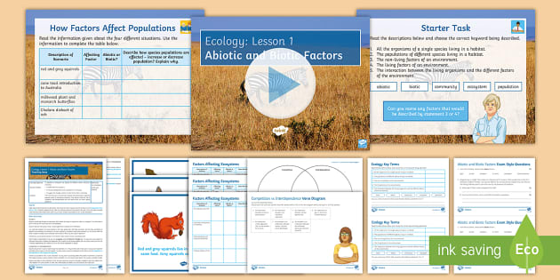 biotic and abiotic worksheets