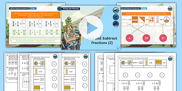 👉 White Rose Maths Compatible Year 6 Add And Subtract Fractions (2)