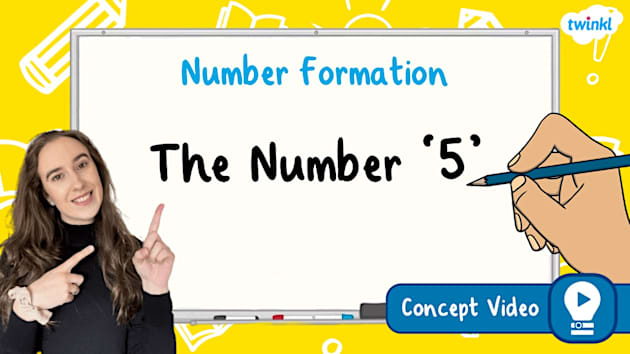 The Number '5' (Five) | Number Formation Handwriting Concept Video