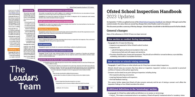    T Slt 1695968751 Ofsted School Inspection Handbook 2023 Updates Ver 1 