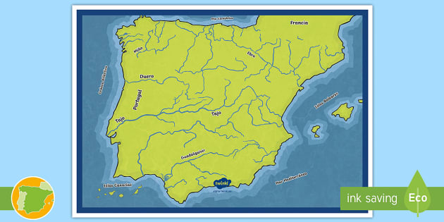 Mapa de los ríos de España (teacher made) (teacher made)