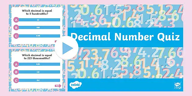 decimal numbers powerpoint quiz teacher made
