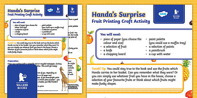 FREE! - Handa's Surprise Fruit Printing Craft Activity (Ages 5 - 7)