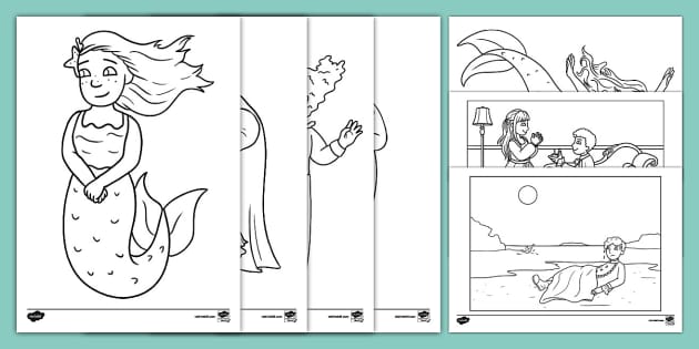 little mermaid sisters coloring pages