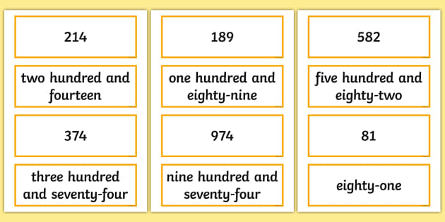 Number Cards To 1000 Printable