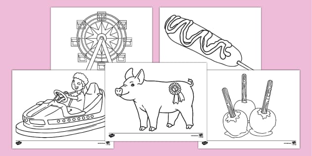 Delightful Fair Coloring Pages for Kids | Twinkl