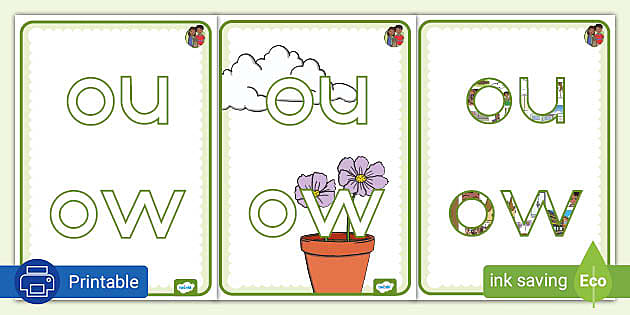 Grade 3 Phonics: ou, ow Sound Posters (teacher made)