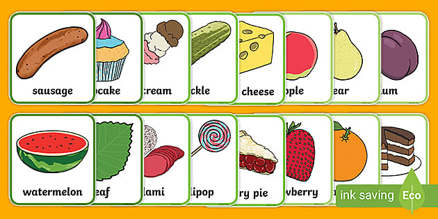 Food Flashcards on The Very Hungry Caterpillar KS1