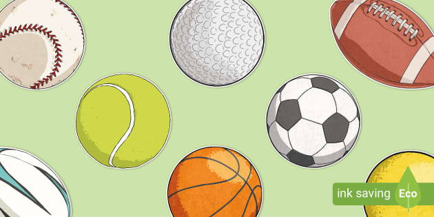 Sports Balls Display Cut-Outs (teacher made) - Twinkl