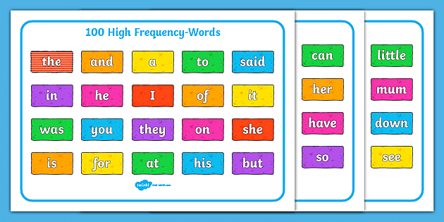 FREE! - 100 High Frequency Words on Hera (teacher made)