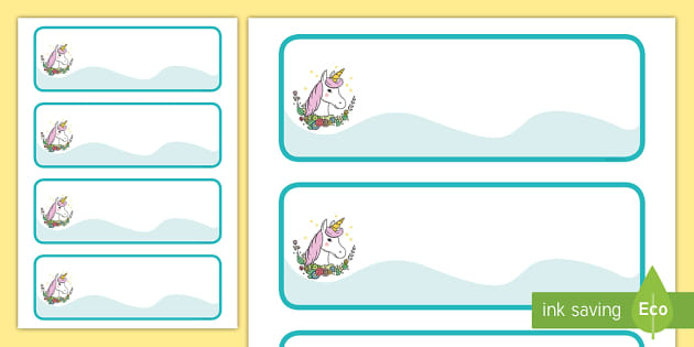 FREE! - Unicorn Themed Editable Drawer-Peg-Name Labels (Colorful)