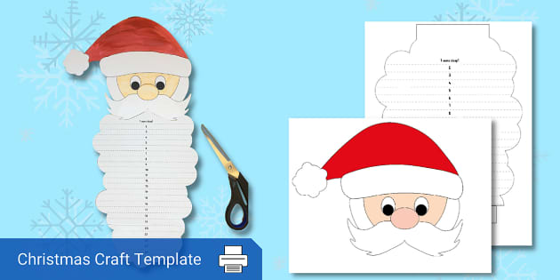Santa Beard Christmas Countdown Paper Craft Advent Activity