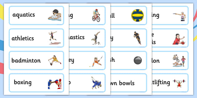 The Commonwealth Games Word Cards