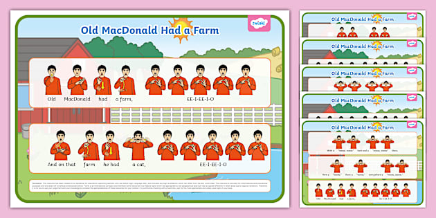 BSL Old MacDonald Had a Farm Song Sheet (Teacher-Made)