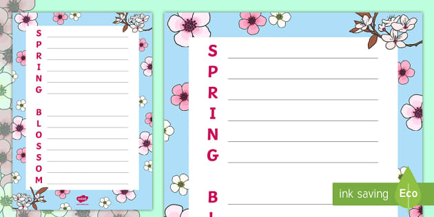 Spring Acrostic Poem - Spring Blossom (teacher made)