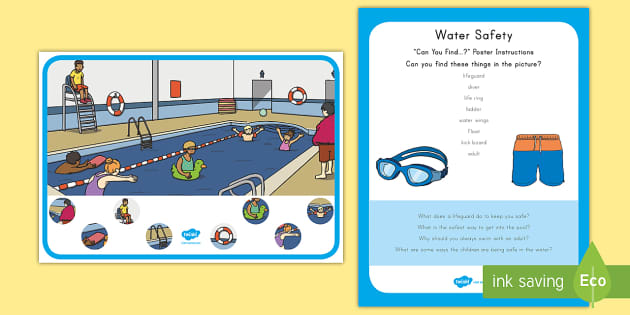 Water Safety Can You Find Poster And Prompt Card