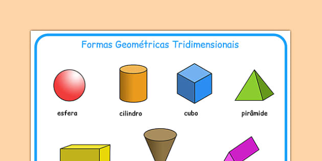 Formas Geométricas Tridimensionais Portuguese - Twinkl