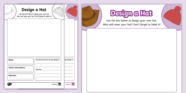 Design Your Own Cap Worksheet (Teacher-Made) - Twinkl