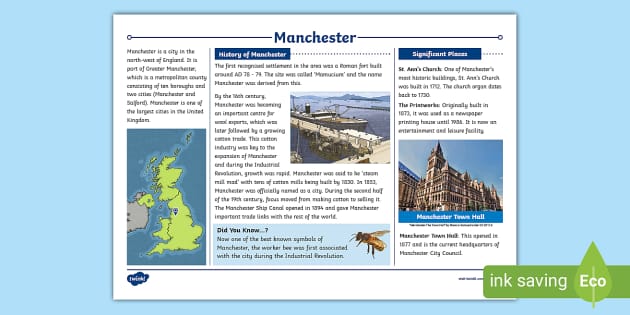 Manchester Local History Fact File - KS2 (teacher made)