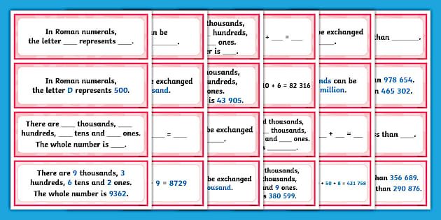 Year 5 Number And Place Value Stem Sentences Year 5 Number And Place Value Stem Sentences