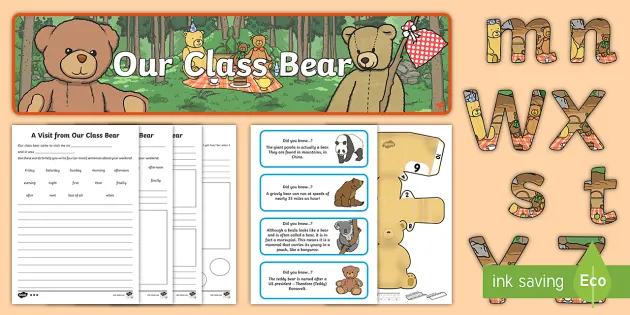 Class Bear Resource Pack - Welcome to our class - Teddy Bear