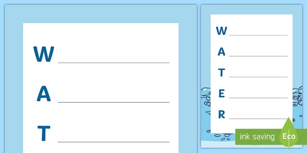 Water Acrostic Poem (teacher made) - Twinkl