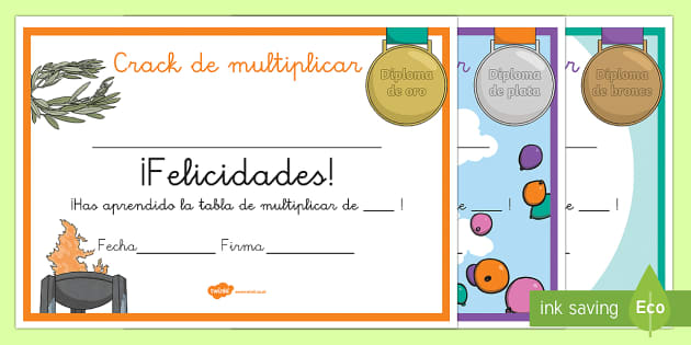 Diplomas Crack De Multiplicar Hecho Por Educadores