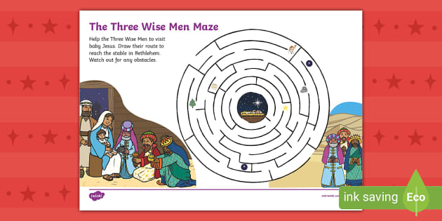 The Three Wise Men Maze Activity (teacher made) - Twinkl