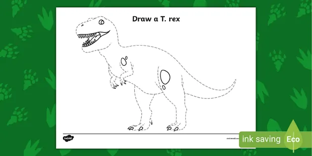 draw dinosaur t-rex football