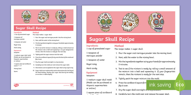 Sugar Skull Recipe Teacher Made Twinkl   Us2 T 224 Sugar Skull Recipe Ver 1 