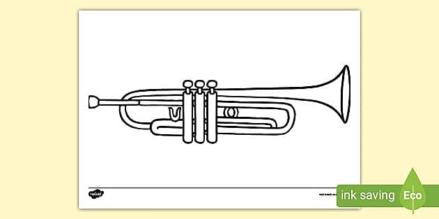 Trumpet Colouring Sheet (teacher made) - Twinkl