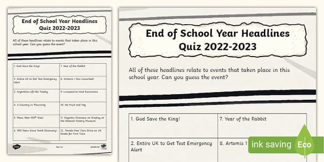 End Of School Year Headlines Quiz 2023 2024 Activity Sheet   Cfe Ss 1683378699 End Of School Year Headlines Quiz 2022 2023 Ver 1 