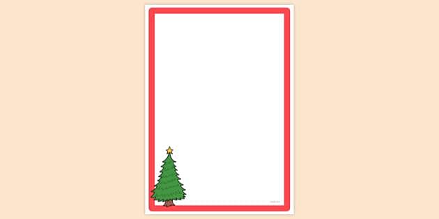 FREE! - Christmas Tree Without Dots Page Border - Twinkl