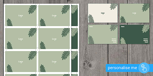 Nature Business Cards | Personalised Stationery - Twinkl