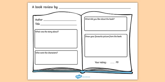 Book Review Worksheet - books, reading, review, book review