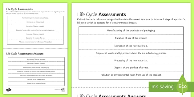 Life Cycle Assessments Sequencing Cards (teacher Made)