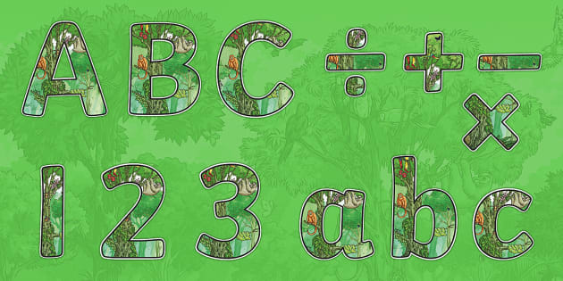rainforest lettering display classroom resources