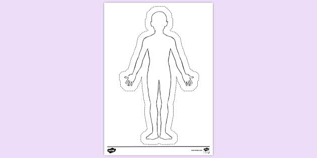FREE! - Human Body Outline Colouring Page