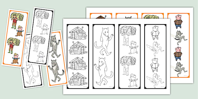 dibujo de los tres cerditos para colorear