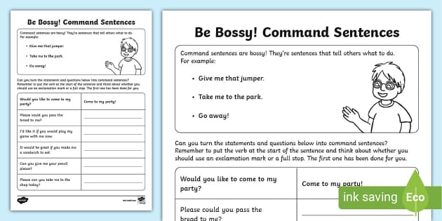 imperative verbs bossy words activity primary resource