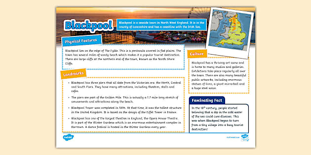 Blackpool Fact File - KS2 - Twinkl